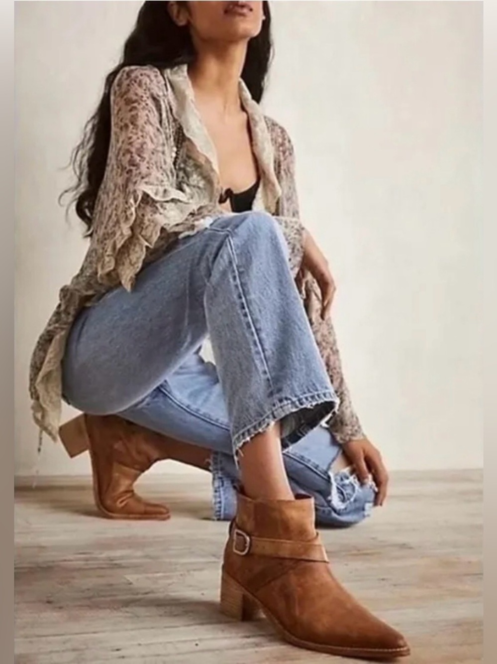 FREE PEOPLE Back Loop Washed Ankle Boots, size 37 (US 7)